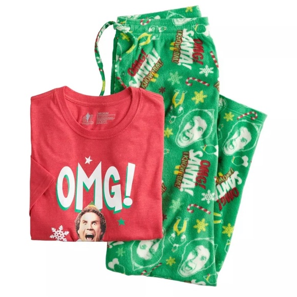 Elf Christmas Pajamas Set Men’s Large NWT - Picture 3 of 7